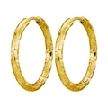 Gouden titanium stalen oorringen met geometrische reliëfstructuur en handige clipsluiting - 8mm / Vierkant Patroon Goud (Alleen Per Stuk)