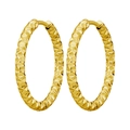 Gouden titanium stalen oorringen met unieke gefacetteerde gehamerde textuurdetails - 8mm / Diamant Patroon / 1 Stuk / Goud