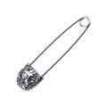Punk-Stil Sicherheitsnadel-Ohrring aus Edelstahl mit detailreichem Totenkopf-Motiv - Totenkopf-Sicherheitsnadel-Ohrstecker (Stahlfarbe)