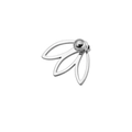 Boucles d'oreilles trèfle minimalistes en argent avec une finition boule polie - Style Trois Feuilles Boule Couleur Acier