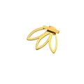 Boucles d'oreilles dorées minimalistes en forme d'éventail et motif pétale - Style Trois Feuilles Barre Carrée Or