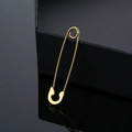 Minimalist gold safety pin earrings in polished stainless steel for men and women - Gold