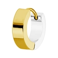 Minimalist square titanium steel hoop earrings in gold and silver two-tone finish - 2.0*7mm / Two-tone (Gold & Silver)