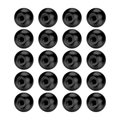 Set of 20 black rubber ball earplug replacements with top openings for ear studs - 3.0mm (1.2 Thread) / Black Spheres
