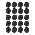 Set of 20 black circular matte silicone earring back pads for stainless steel studs - Black Round Disc