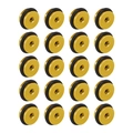 Set of 20 gold titanium steel screw-on ear plugs with black rubber O-rings - Gold Disc with Rubber Ring