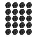 Set of 20 black rubber sealing gaskets with internal threads for stainless steel earrings - Black Disc with Rubber Ring