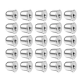 Set of 25 silver stainless steel threaded earring backs in bell shaped design - Steel Cone