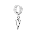 Minimalist punk stainless steel hoop earring with hollow triangle and star charms - Star Triangle (0375) / Steel
