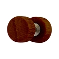 Paio di orecchini a lobo minimalisti in legno marrone scuro con design a bilanciere e perni - Perno Spesso Disco Rotondo / 8mm / rosso marrone