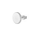 Boucles d'oreilles rondes géométriques minimalistes en argent, acier titane poli pour femme - 3mm / Disque Rond Couleur Acier