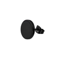 Boucle d'oreille géométrique ronde en acier titane noir mat avec fermoir papillon - 3mm / Rond Noir
