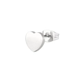 Boucles d'oreilles cœur minimalistes en acier inoxydable au fini argent poli - Couleur Acier Coeur