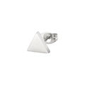 Puce d'oreille géométrique triangulaire argentée avec finition métallique mate brossée - Triangle Couleur Acier
