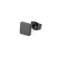 Boucles d'oreilles carrées minimalistes en acier titane avec finition noire électroplaquée - Carré - Noir