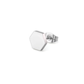 Boucles d'oreilles hexagonales géométriques minimalistes en acier inoxydable argenté poli - Hexagone Couleur Acier