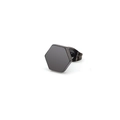 Clou d'oreille hexagonal noir minimaliste en acier titane pour un usage quotidien - Hexagone Noir