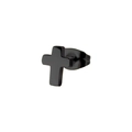 Boucles d'oreilles minimalistes géométriques en acier titane noir mat avec croix - Croix Noir