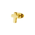 Clou d'oreille minimaliste en acier inoxydable doré en forme de croix élégante - Croix Or
