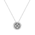 Zilveren titanium ketting met matte zirkoon druppel en knoopvormige hanger design - Staalkleurige Knoopsvorm