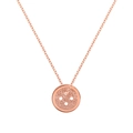 Elegante roségouden titanium stalen ketting met een matte knopvormige hanger - Roségoudkleurige Knoopsvorm