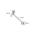 Bijou piercing industriel crâne en acier titane avec tête de 10mm et tige de 1,6mm - Style Microphone / Acier