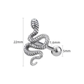 Piercing serpent en acier titane avec tige de 1,6 mm et finition bille argentée - Forme de Serpent / Acier