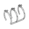 Triple layer stainless steel ear cuff featuring three cross charms in silver finish - 3 Layer Cross Style (0004) / Steel