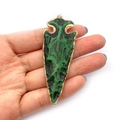 Colgante de punta de flecha con diseño de piedra verde negro y borde dorado - N.º 1 (Mármol Verde Negro)