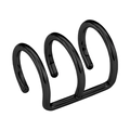 Minimalist obsidian black stainless steel triple row non-piercing ear cuff - 3 Layer Minimalist Style (0005) / Black