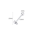 Piercing langue barre en acier titane argenté avec motif tête de mort de 23mm - Style Crâne / Acier