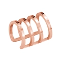 Four-layer hollow geometric ear cuff in elegant rose gold finish for non-pierced ears - 4 Layer Minimalist Style (10612) / Rose Gold