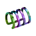 Rainbow plated stainless steel four-row ear cuff with a vibrant metallic finish - 4 Layer Minimalist Style (10612) / Rainbow