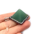 Green aventurine pyramid pendant with black and white rhinestones and metal clip - Aventurine (No. 3) / 36mm Thick 20mm