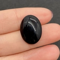 Polished oval black agate cabochon gemstone for DIY jewelry making and ring setting - 15x20mm 4g/Piece / Black Agate
