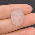 Oval rose quartz cabochon in pale pink with natural textures for jewelry making - 15x20mm 4g/Piece / Rose Quartz