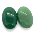 Deux pierres d'aventurine verte ovales polies pour bijoux DIY et montures de bagues - Aventurine Verte / Style Ovale