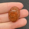 Handgehouden 18x25mm ovale rode drakenader agaatsteen cabochon voor sieraden maken - Nr.12 (Roodbruine Textuur)