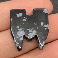 Polished house-shaped snowflake obsidian bead with natural black and white stone patterns - 20x22mm 5g/Piece / Snowflake Obsidian