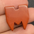 Handpolierter Anhänger aus orangefarbenem Achat in Schlossform mit glänzender Oberfläche - 20x22mm 5g/Stück / Roter Achat