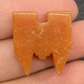 Polierter burgförmiger Anhänger aus orangefarbenem Achat für DIY-Schmuckkreationen - 20x22mm 5g/Stück / Achat
