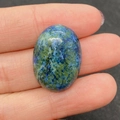 Ovale 18x25mm azuriet malachiet natuursteen cabochon met blauwgroene textuur - Nr.19 (Blauw Groen Verweven)