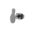 Clou d'oreille minimaliste en acier noir gunmetal, forme quille de bowling, poli - Bowling / Noir