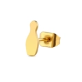 Boucles d'oreilles minimalistes en acier inoxydable doré en forme de quille de bowling - Bowling / Or