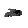Boucle d'oreille clou unique en acier titane noir en forme de robinet, fini mat - Robinet / Noir
