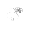 Minimalist silver titanium steel stud earring in a sleek three-leaf clover design - Plum Blossom / Steel