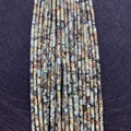 Green and yellow natural stone 2x4mm tube beads for DIY necklace jewelry making - 2x4mm / African Pine Stone