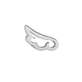 Minimalist wing-shaped titanium steel stud earrings in polished silver finish - Angel Wings / Steel