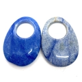 Natural teardrop-shaped blue stone pendants for DIY necklace jewelry making - Blue Aventurine