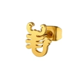 Minimalist gold-plated stainless steel scorpion shaped stud earring with butterfly back - Scorpion / Gold